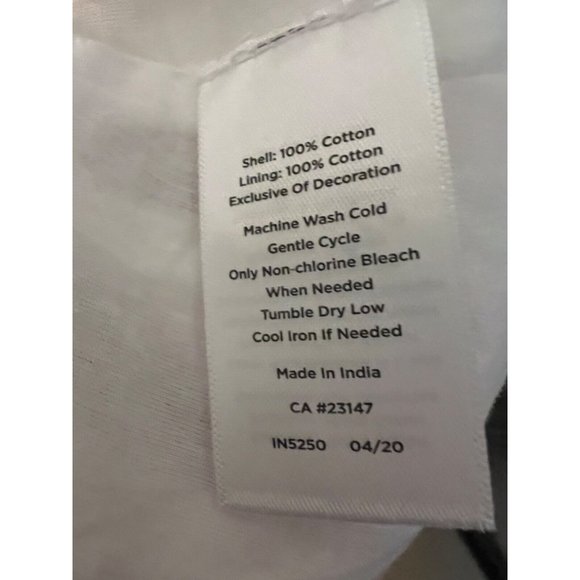 Talbots Dress 16 White Gauze Cotton Flowy Embroidered Black NWT Washable $119 - Picture 13 of 13